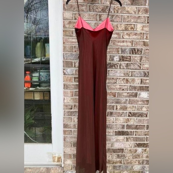Goth Burgundy & Brown Beaded Overlay Prom Dress - Picture 8 of 8